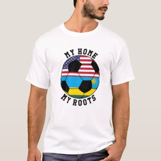 Mijn Thuis Mijn Wortels Rwanda Vlag Voetbal T-shirt
