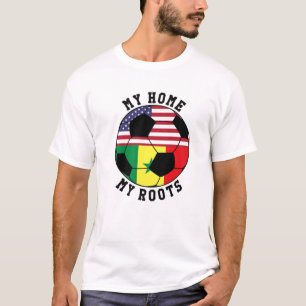 Mijn Thuis Mijn Wortels Senegal Vlag Voetbal T-shirt