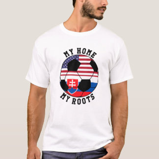 Mijn Thuis Mijn Wortels Slowakije Vlag Voetbal T-shirt