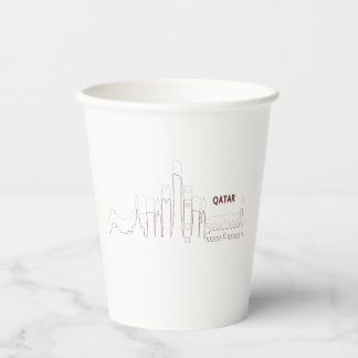 Mijn Thuis Qatar – Minimalistisch Ontwerp Papieren Bekers