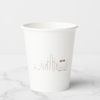 Mijn Thuis Qatar – Minimalistisch Ontwerp Papieren Bekers