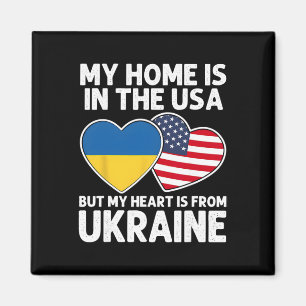 Mijn Thuis Usa Mijn Hart Oekraine Oekraïens Amerik Magneet
