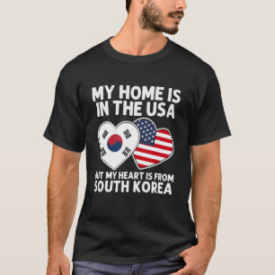 Mijn Thuis VS Mijn Hart Zuid-Korea Koreaans Amerik T-shirt