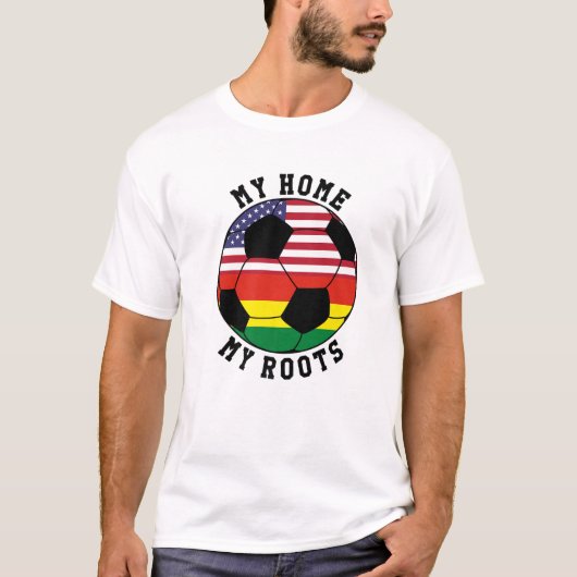 Mijn thuisbasis Mijn Bolivia Vlag Voetbal T-shirt (Voorkant)