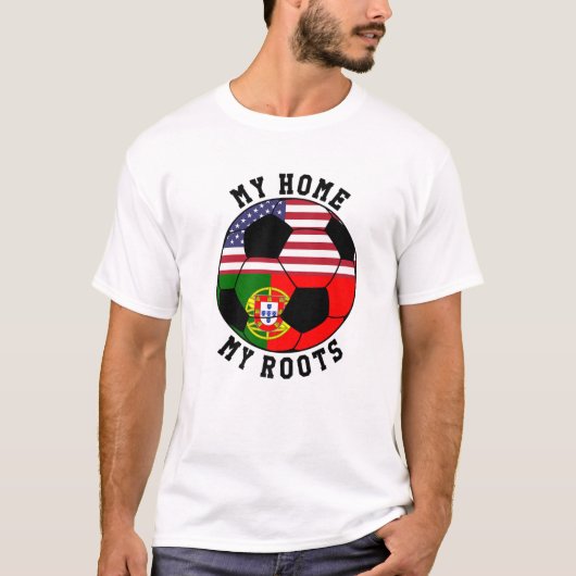 Mijn thuisland Mijn ouders Portugal Vlag Voetbal T-shirt (Voorkant)