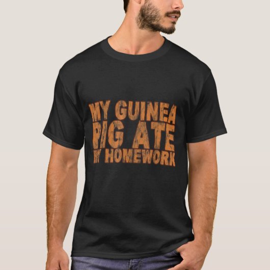 Mijn thuiswerk in het cavia t-shirt (Voorkant)