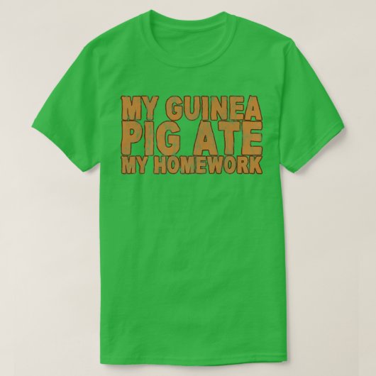 Mijn thuiswerk in het cavia t-shirt (Design voorkant)