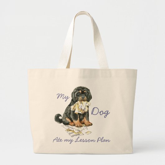 Mijn Tibetaanse Mastiff Ate Mijn Lesson Plan Grote Tote Bag (Voorkant)