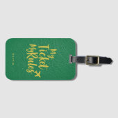 Mijn Ticket Mijn Regels | Donkergroene Monogram Bagagelabel (Voorkant (horizontaal))