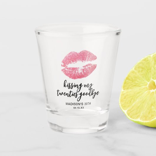 Mijn tienerjaren zoenen Vaarwel 30e verjaardag Shot Glas (Voorkant)