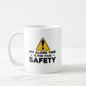 Mijn tijd alleen voor uw veiligheid Grappige intro Koffiemok (Links)