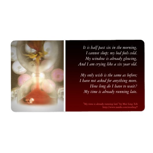 Mijn tijd is al laat etiket (Voorkant)