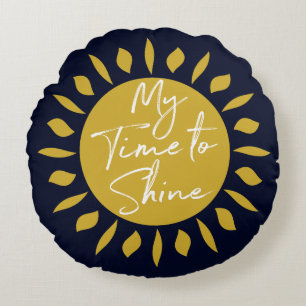 Mijn tijd om te schijnen, Sun Print Round Pillow Rond Kussen