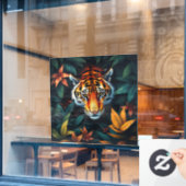 “Mijn Tijger” – Kleurrijk Tijgerportret Raamsticker (Cafe Raam)