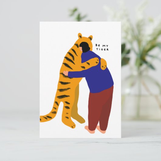 Mijn tijger RSVP kaartje (Staand voorkant)