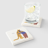 Mijn tijger stenen onderzetter (Zijkant)