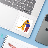 Mijn tijger sticker (Laptop met iPhone)