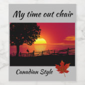 Mijn time-out stoel Canadese stijl Wijn Etiket (Enkel label)