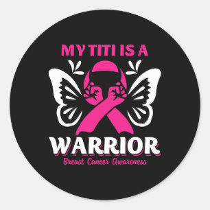 Mijn Titi is een Starrior Borstkanker Awareness Pi Ronde Sticker