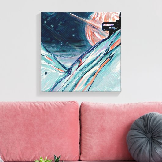 Mijn toekomstige thuis in de ruimte canvas afdruk (Insitu (Woonkamer))