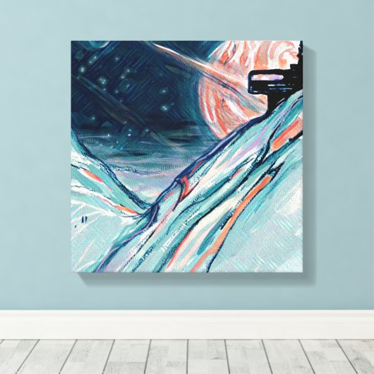 Mijn toekomstige thuis in de ruimte canvas afdruk (Insitu (Houten vloer))