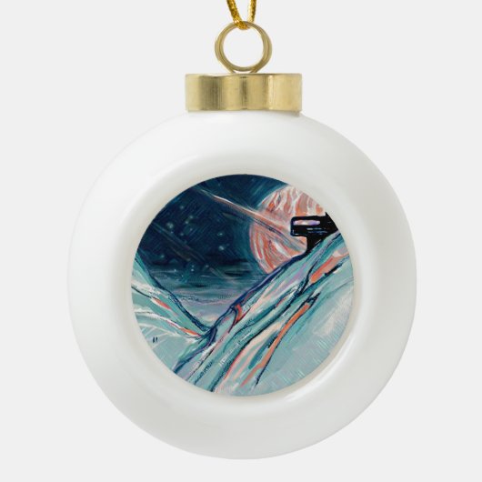 Mijn toekomstige thuis in de ruimte keramische bal ornament (Voorkant)