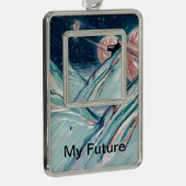 Mijn toekomstige thuis in de ruimte verzilverd omlijst ornament (Rechts)