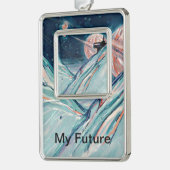Mijn toekomstige thuis in de ruimte verzilverd omlijst ornament (Links)