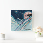 Mijn toekomstige thuis in de ruimte vierkante klok (Huis)