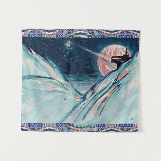 Mijn toekomstige thuis in de ruimte wandkleed (Voorkant (horizontaal))