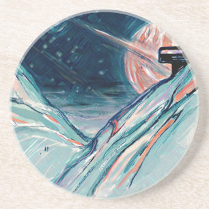 Mijn toekomstige thuis in de ruimte zandsteen onderzetter