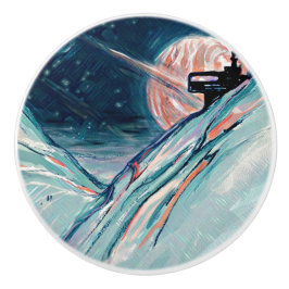 Mijn toekomstige thuisbasis in de ruimtekunst keramische knop