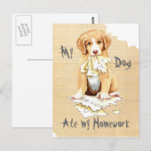 Mijn Toller Ate My Homework Briefkaart (Voorkant / Achterkant)