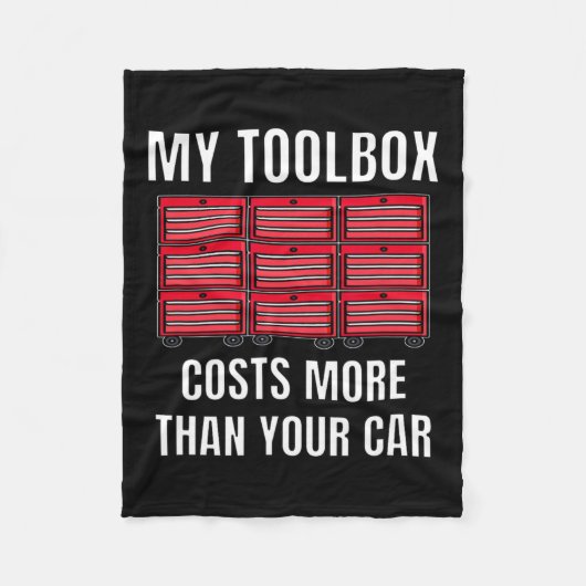 Mijn toolbox kost meer dan je automerken fleece deken (Voorkant)