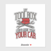 Mijn toolbox kost meer dan je automonteur cadeau sticker (Vel)