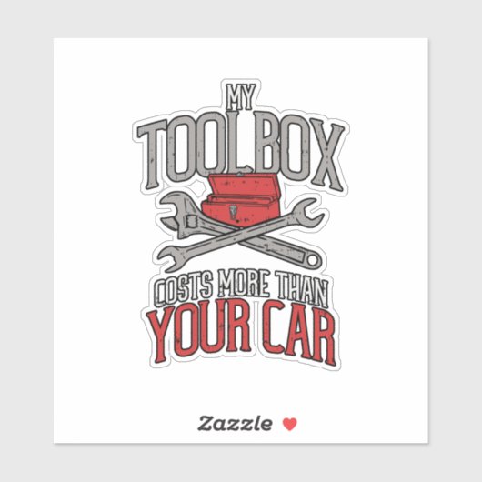 Mijn toolbox kost meer dan je automonteur cadeau sticker (Vel)