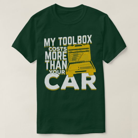 Mijn Toolbox kost meer dan uw auto Mechanische Gif T-shirt (Design voorkant)