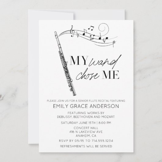 Mijn Toverstaf Heeft Mij Geciteerd Muzieknoten Flu Kaart (Voorkant)