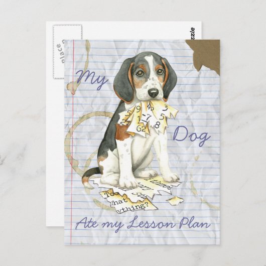 Mijn Treeing Walker Coonhound Ate Mijn Lesson Plan Briefkaart (Voorkant / Achterkant)