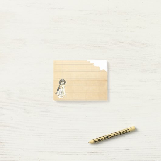 Mijn Treeing Walker Coonhound Ate mijn thuiswerk Post-it® Notes (Op bureau)