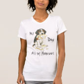 Mijn Treeing Walker Coonhound Ate mijn thuiswerk T-shirt (Voorkant)