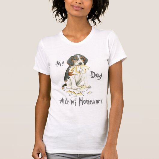 Mijn Treeing Walker Coonhound Ate mijn thuiswerk T-shirt (Voorkant)