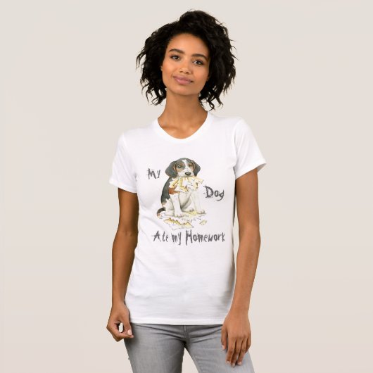 Mijn Treeing Walker Coonhound Ate mijn thuiswerk T-shirt (Voorkant volledig)