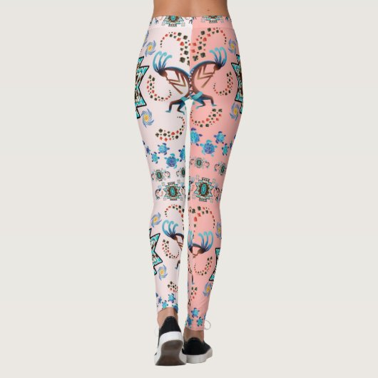 Mijn Tribale Kokopelli Blackjack-ontwerp Leggings (Achterkant)