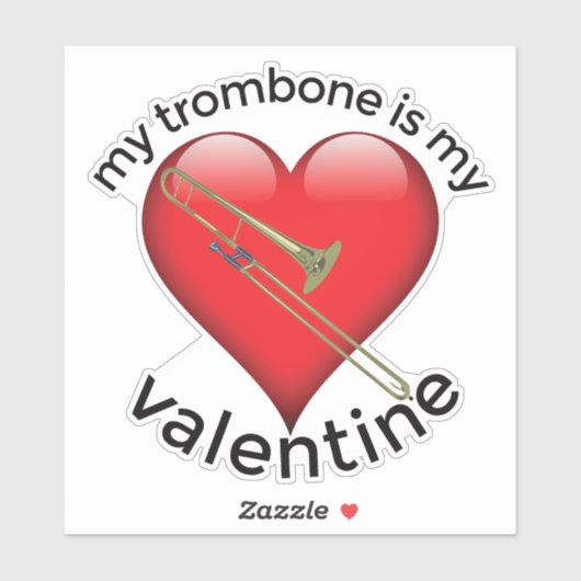 Mijn trombone is mijn Valentijn Sticker (Vel)