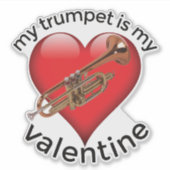 Mijn trompet is mijn Valentijn Sticker (Voorkant)