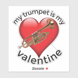 Mijn trompet is mijn Valentijn Sticker
