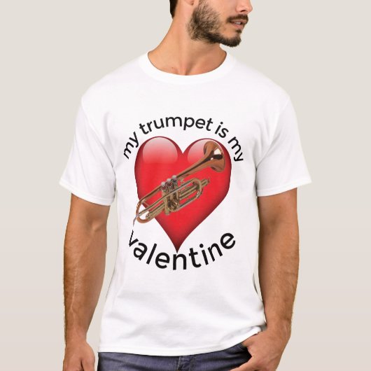 Mijn trompet is mijn Valentijn T-shirt (Voorkant)