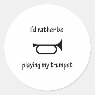Mijn trompet spelen ronde sticker