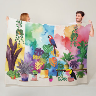 Mijn tropische esthetische woonkamer fleece deken
